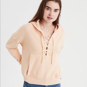 Beachy Lace Up Hoodie